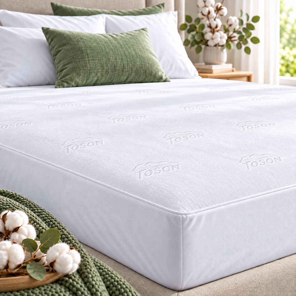 Toson Egyptian Cotton Waterproof Mattress Protector - Image 3