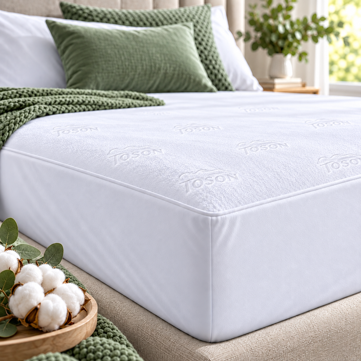 Toson Egyptian Cotton Waterproof Mattress Protector - Image 4