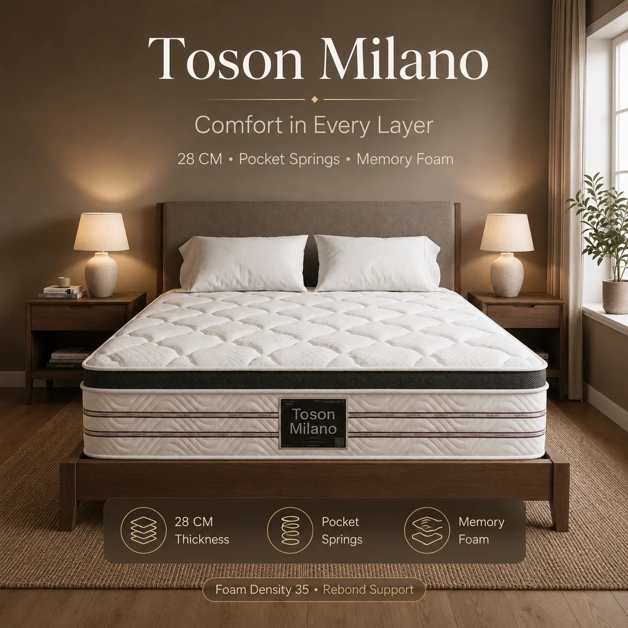 Toson Milano 28 cm mattress