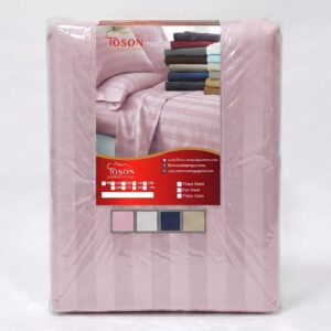 Toson Striped Percale Bed Sheet - Light Pink - Code SPLC-14