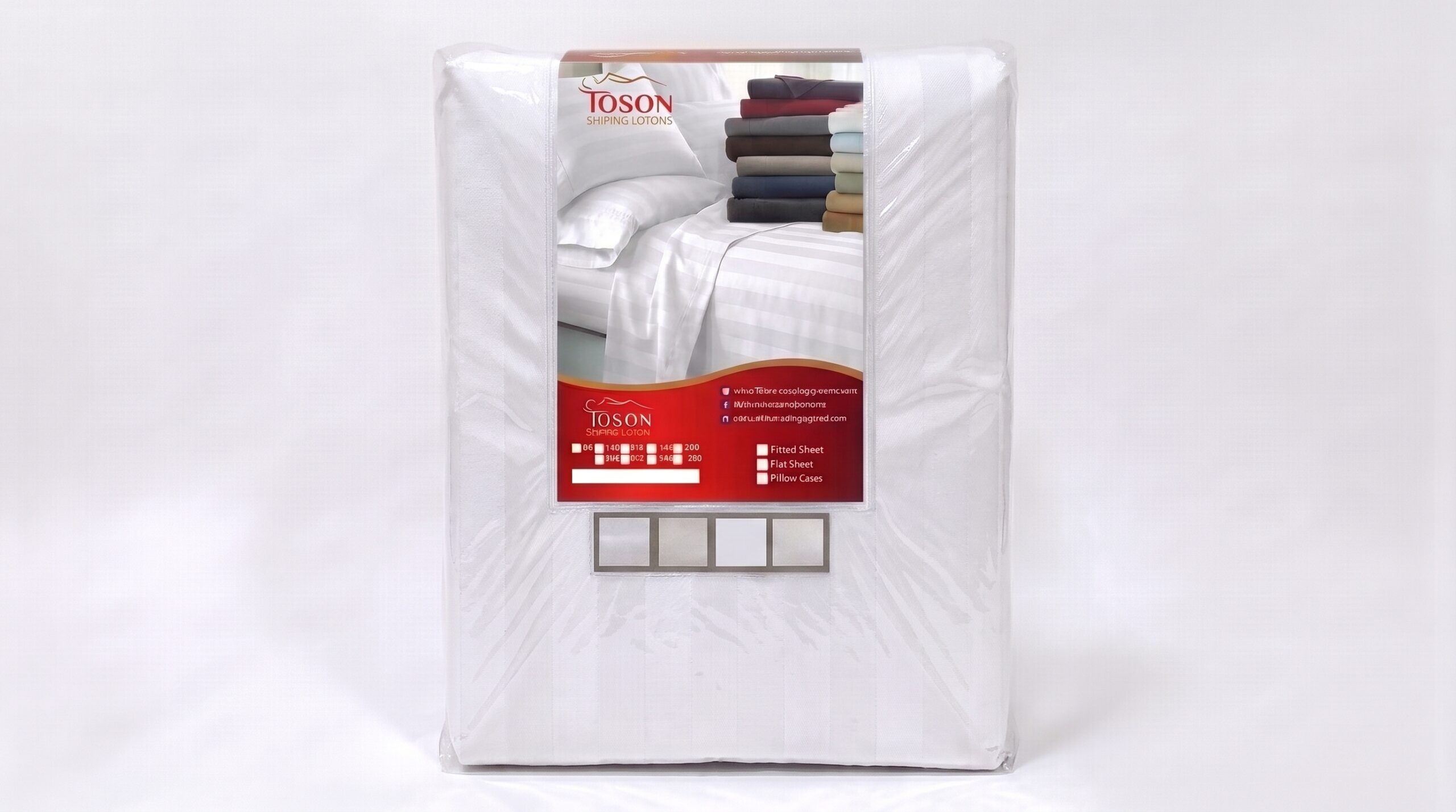 Toson Striped Percale Bed Sheet – White – Code SPLC-19