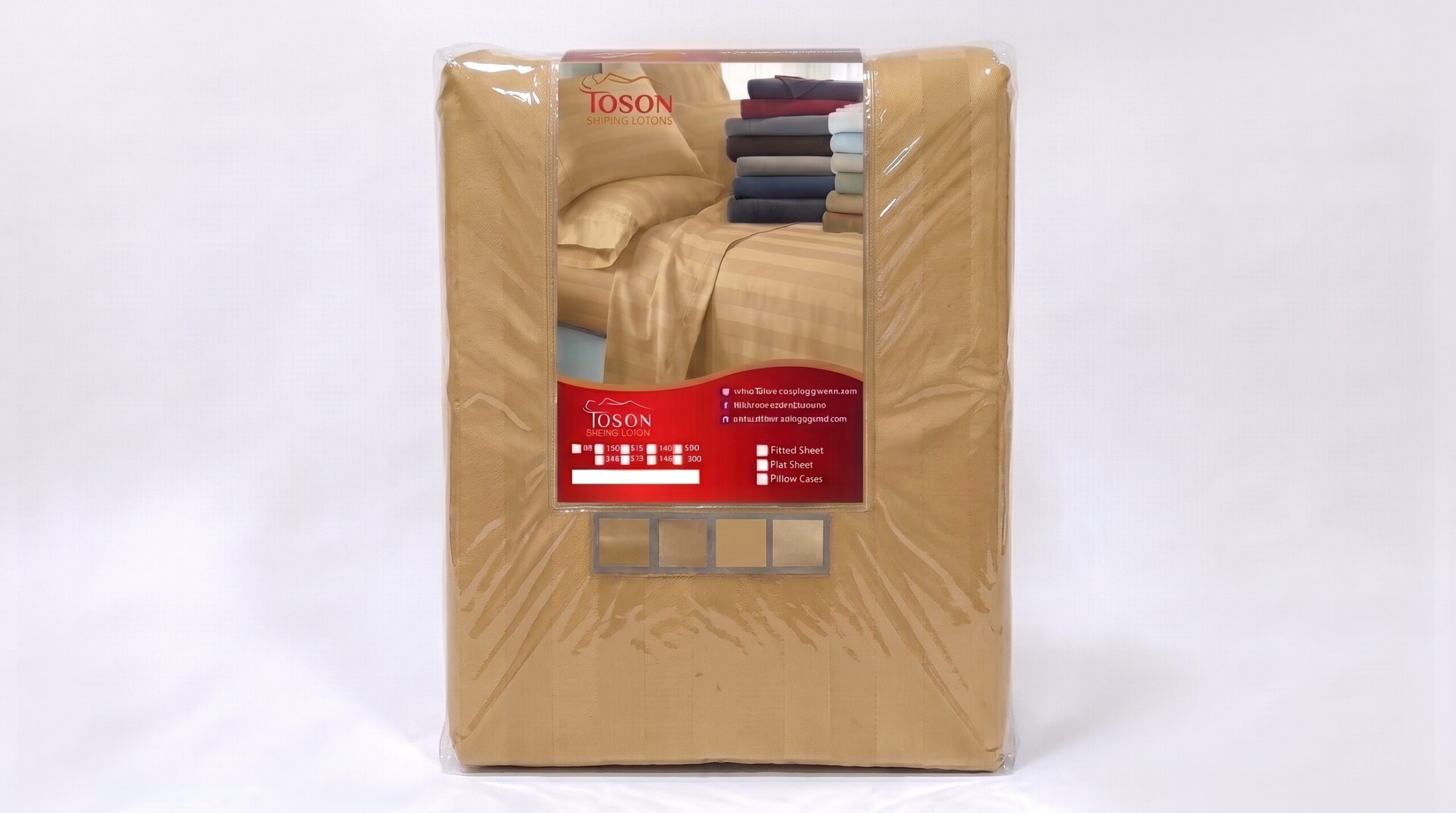 Toson Striped Percale Bed Sheet – Camel – Code SPLC-21 - Image 3