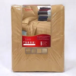 Toson Striped Percale Bed Sheet – Camel – Code SPLC-21